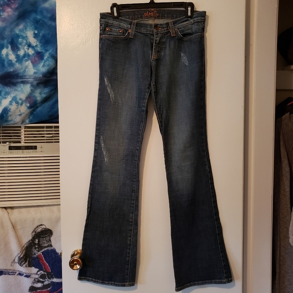 Ladies bootcut plastic by gly jeans size 7 - Picture 2 of 2